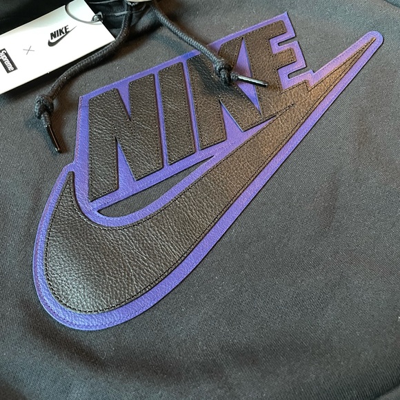 NWT Black/Purple Nike x Supreme Logo Hoodie Small - Picture 3 of 5